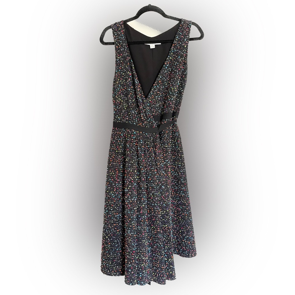Diane Von Furstenberg DVF Wrap Dress Confetti Boucle Multicolored Size 8